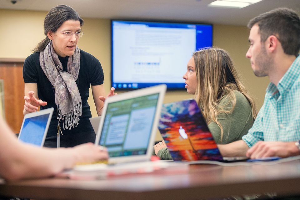 WVU faculty member works with students